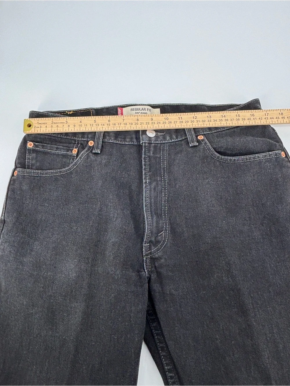 Vtg Levis 505 Black Denim Jeans Mens 36x29 Made In Canada 100% Cotton Regular